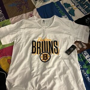 Boston Bruins NHL White V-Neck Shirt